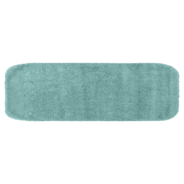 22"x60" Traditional Plush Washable Nylon Bath Runner Sea foam - Garland