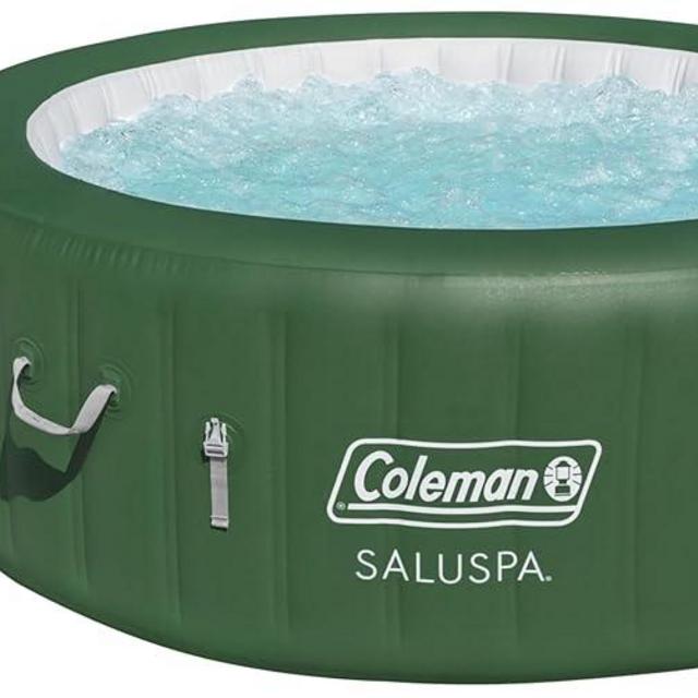 Coleman Palm Springs EnergySense AirJet Inflatable Hot Tub Spa (77" x 28") | Portable Hot Tub with 2 Covers (1 Energy-Efficient Thermal Cover and 1 Standard Cover) | Fits Up to 4-6 Persons | Green