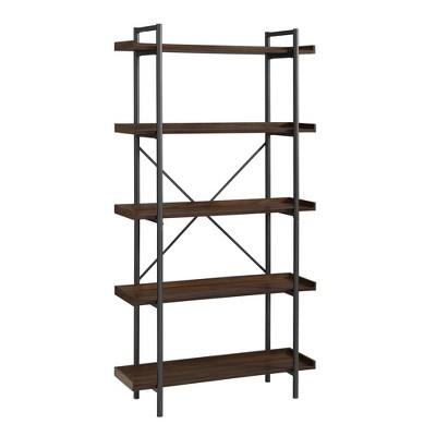 68" Urban Pipe Bookshelf Dark Walnut - Saracina Home