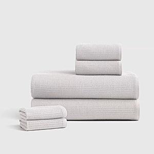 Turkish Waffle Terry Bath Sheet Bundle - Silver