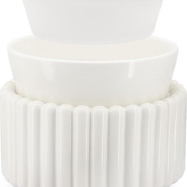VICTORIA AROMA Ceramic Wax Melt Warmer with 1 pc Silicone Dish Candle Warmer for Scented Wax Electric Fragrance Burner for Home, Office, Bedroom - Gift & Décor
