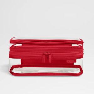 Clear Toiletry Bag in Cherry Red