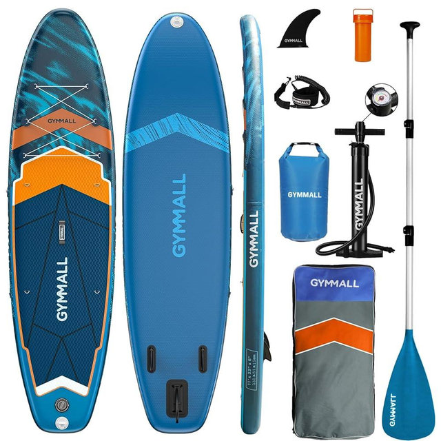 GYMMALL Paddle Board, Inflatable Stand Up SUP Paddle Boards for Adults & Youths of All Skill Levels, Wide & Non-Slip Deck Design Blow Up Paddleboards with Premium Accessories & Storage Bag