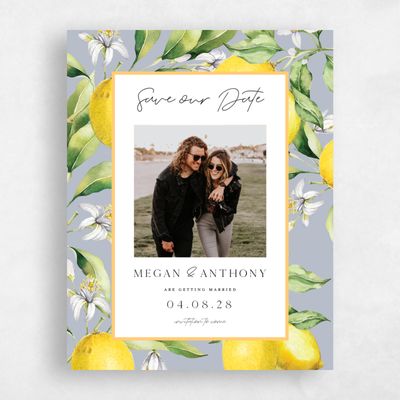 Cloud Gray, Grey Wedding Save the Date - Praga Photo