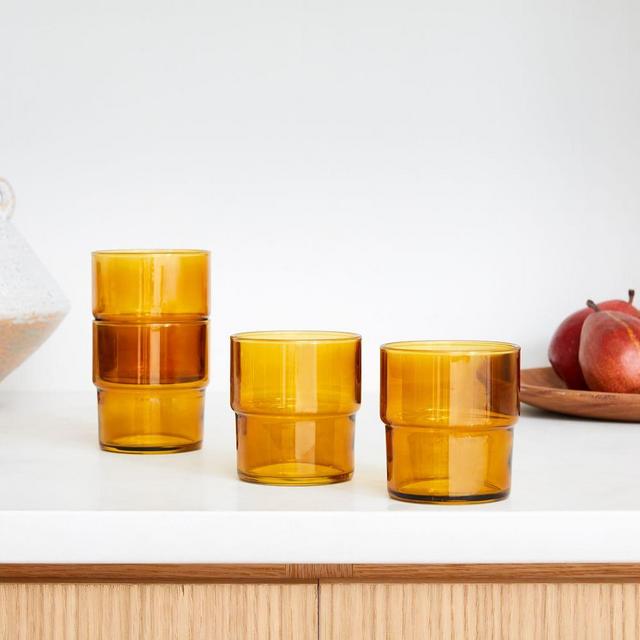 Essential Stacking Glassware, DOF, Glass, Amber, Set of 4