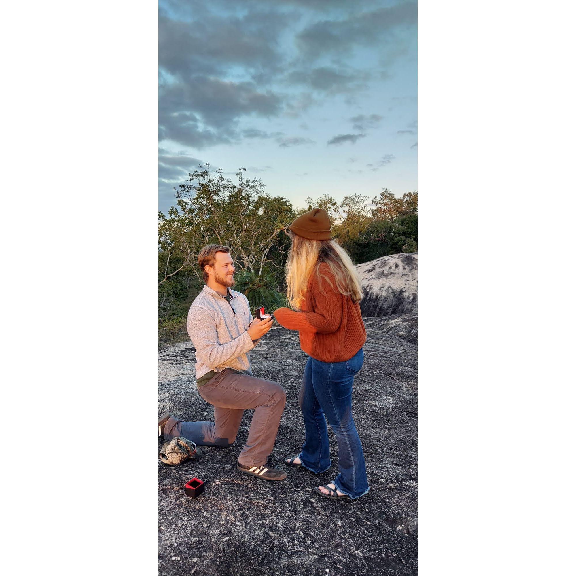 Engaged! July 28th, 2022, Granite Gorge Park, Australia.
