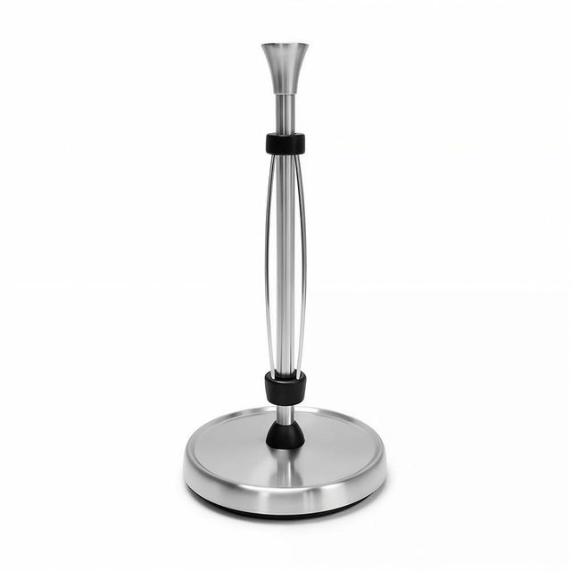 Paper Towel Holder Countertop Stainless Steel, One-Hand Tear, Weighted Non-Slip Base, Fits Standard & Jumbo Rolls, Freestanding Paper Towel Stand for Kitchen, Bathroom, Modern Farmhouse Home Decor