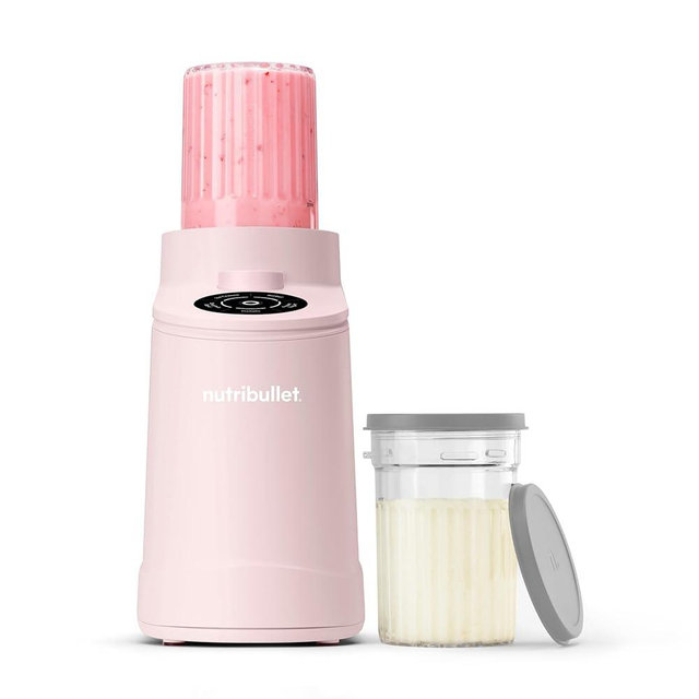nutribullet Chill Ice Cream Maker, for Gelato, Sorbet, Frozen Yogurt, Smoothie Bowls, Compact Size, (2) Dishwasher Safe 16 oz. Pint Cups with Lids, Cotton Candy Pink, NBD50100CCP