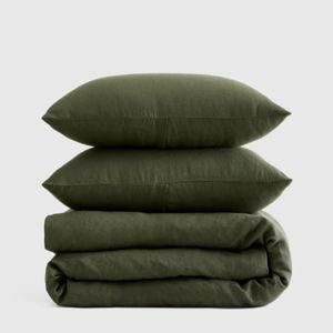 Linen Duvet Cover Set - Pine; King
