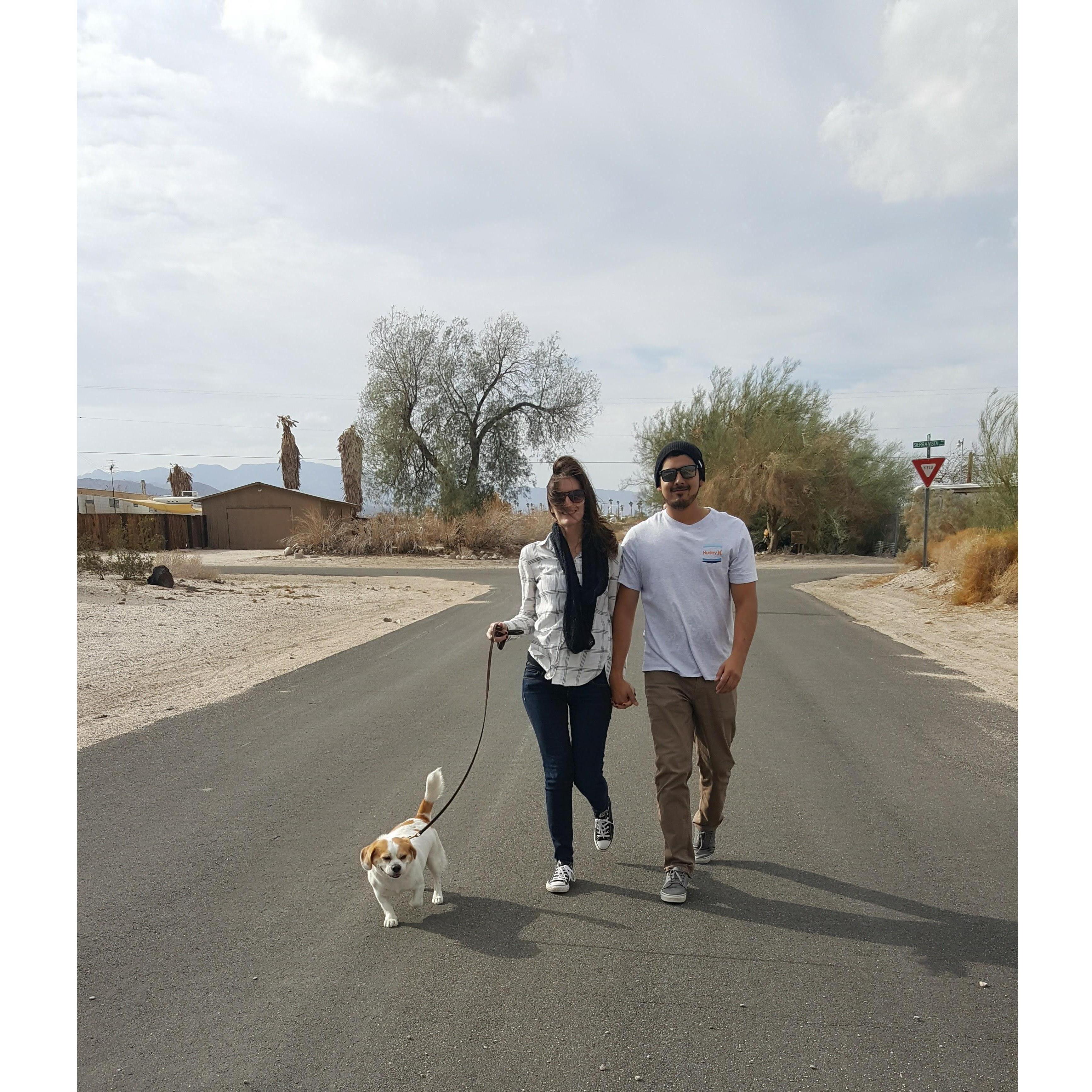 Freddy and Dominique with their dog, Max!