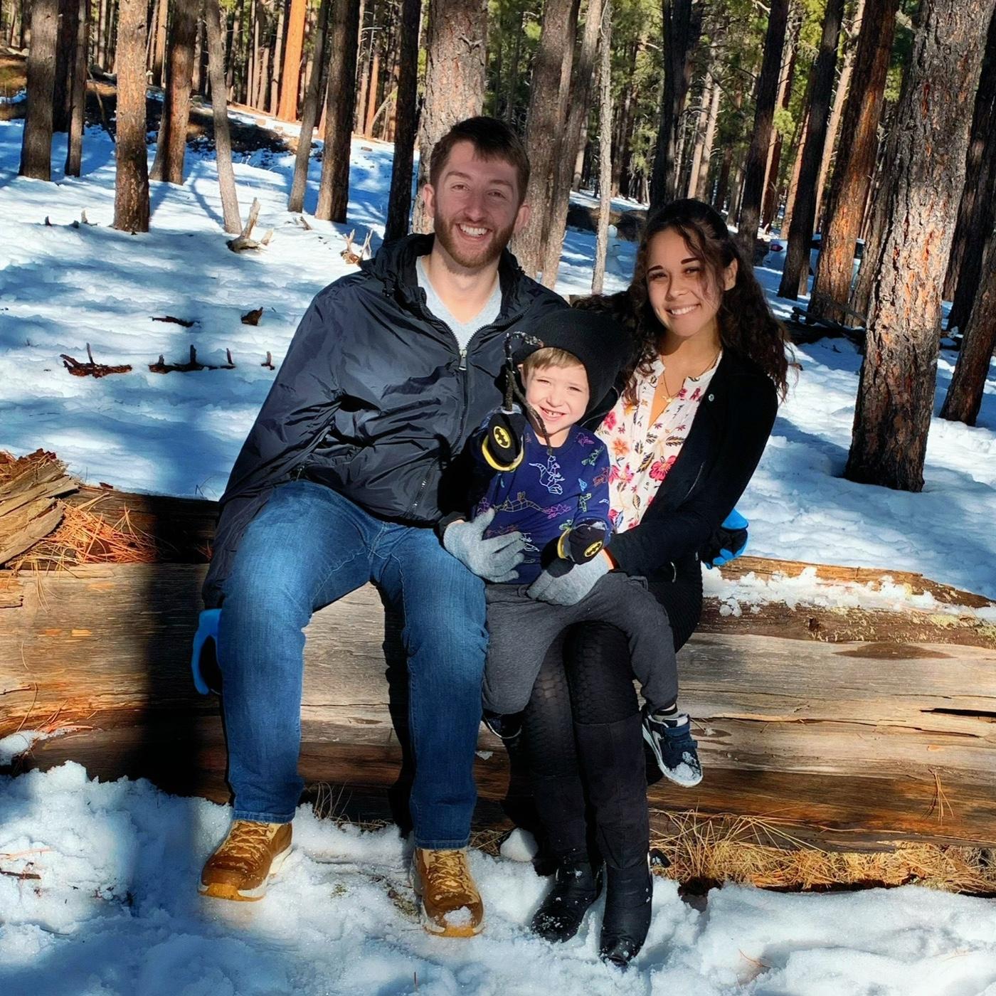 2020- Jocelyn, Cameron and Liam in Flagstaff, AZ. 
Fun fact: This photo of our family was included in our offer letter that helped us buy our first home!