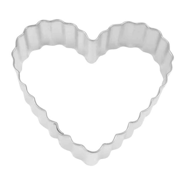 Fluted Medium Heart 3.5'' Cookie Cutter Metal Love Valentine | Cookie Cutters