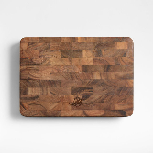 NFL Miami Dolphins Rectangular End Grain Cutting Board
