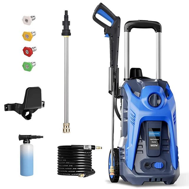 Waggoner Electric High Pressure Washer - 3500 PSI 2.6 GPM Power Washer with 25 FT Hose 4 Interchangeable Nozzle & Hose Reel, Eectric Powered Cleaner for Patio Clean