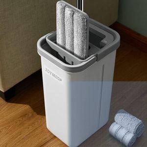 JOYMOOP Mop and Bucket Set with 3 Washable Microfiber Pads