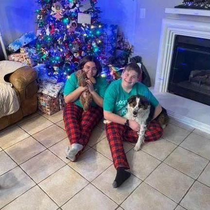 The Kids and their dogs at Christmas