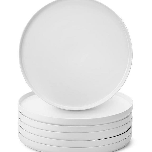 BTaT- White Dinner Plates, Set of 6, 10.6 inch, White Porcelain, White Plate Set, Plates, Dinner Plates, Plates Set, Restaurant Dishes, White Porcelain Dinner Plates, White Plates, Mother's Day Gift
