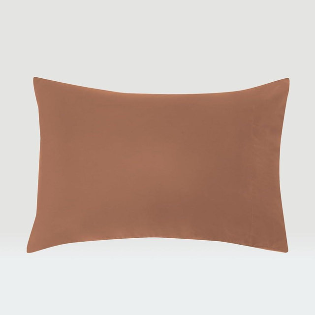 DOZ 100% Long Staple Cotton Pillowcase Set, Soft Sateen Weave Cotton, Smooth, Breathable, Hotel Comfort, Durable, 2-Pack, Envelope Closure (Queen, Clay)