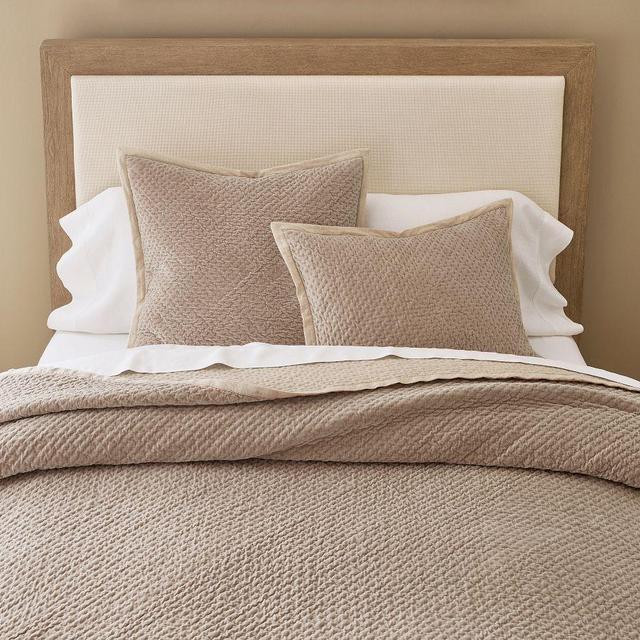 Cross Stitch Velvet Quilt, Light Mocha, King/Cal. King