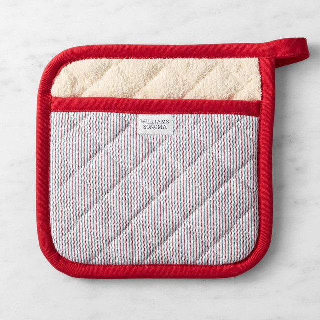 Williams Sonoma Heritage Stripe Potholder, Red & Green