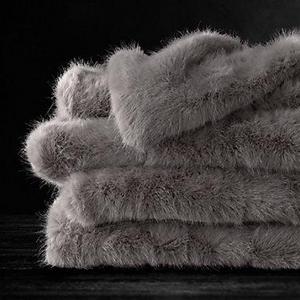 Ultra Faux Fur Throw - Fog