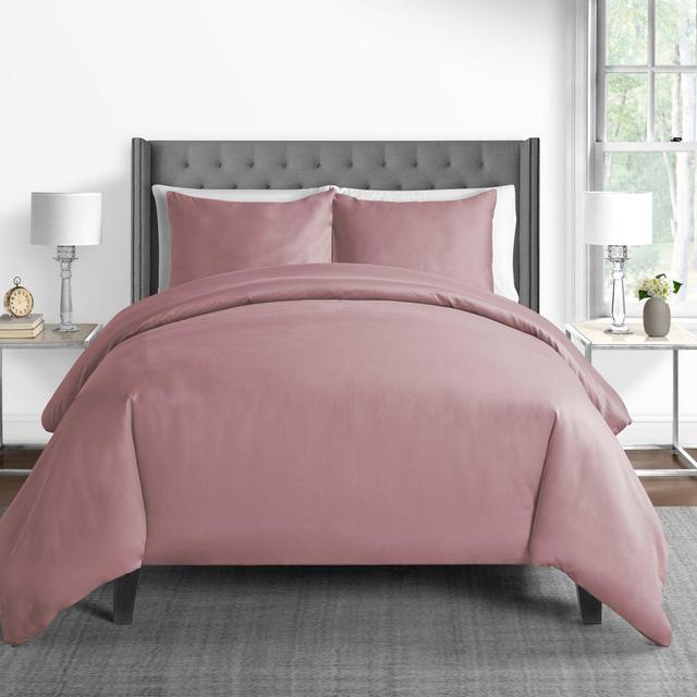 450 Sateen Cotton Solid Sateen Full/Queen Duvet Cover Set