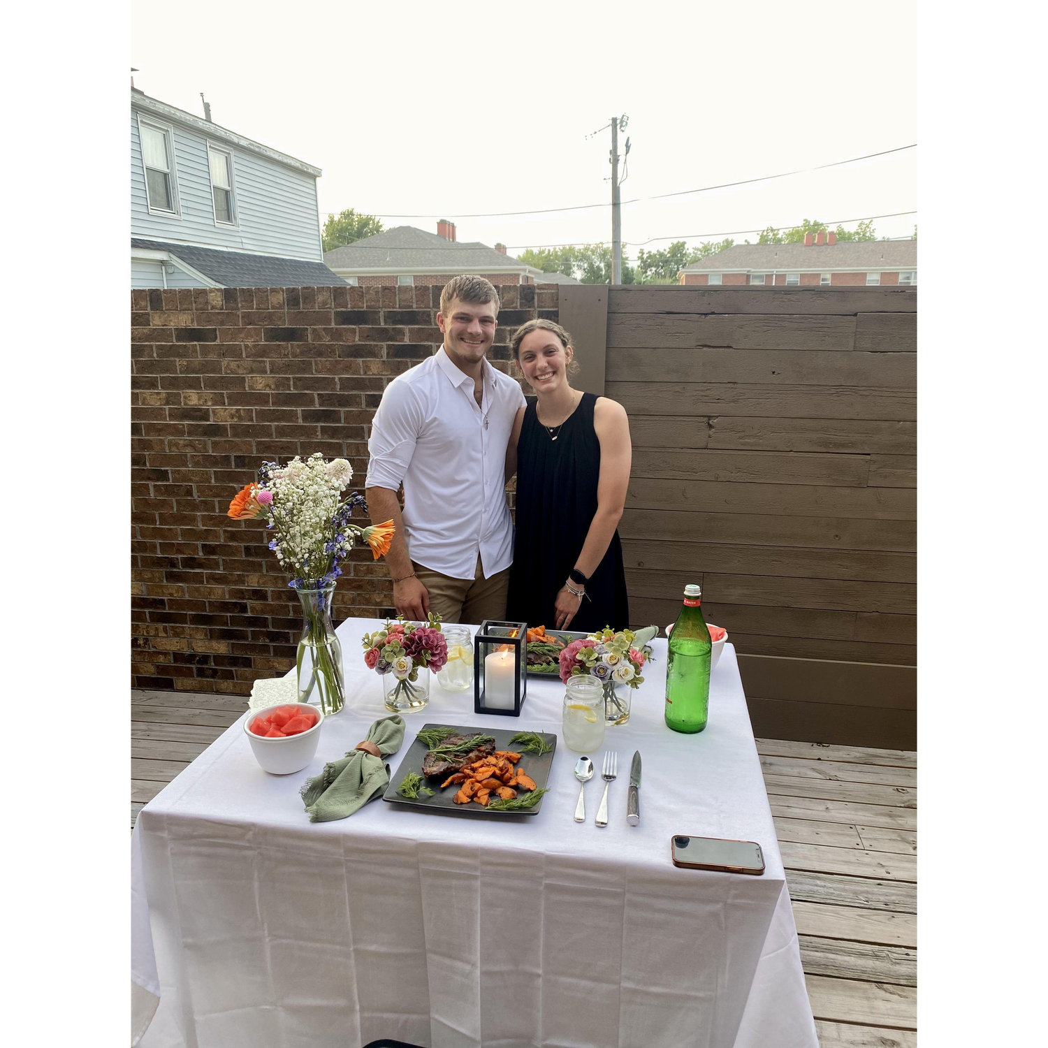 A surprise goodbye dinner that Barron made before our first summer apart!