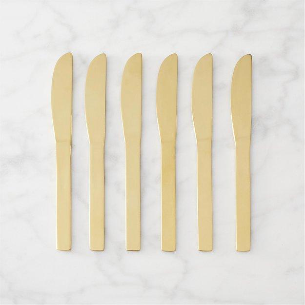 Set of 6 Mini Gold Cocktail Spreaders