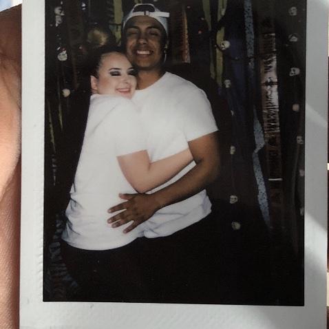 our Halloween costume as a double-stuffed Oreo