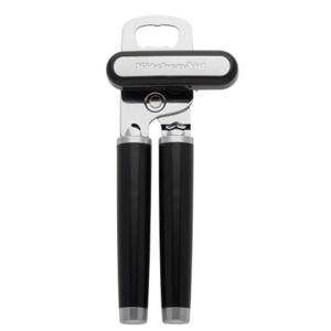 KitchenAid Classic Multifunction Can Opener and Bottle Opener Easy to Use, Razor Sharp Stainless Steel Cutting Wheel, Soft Ergonomic Handles, Black