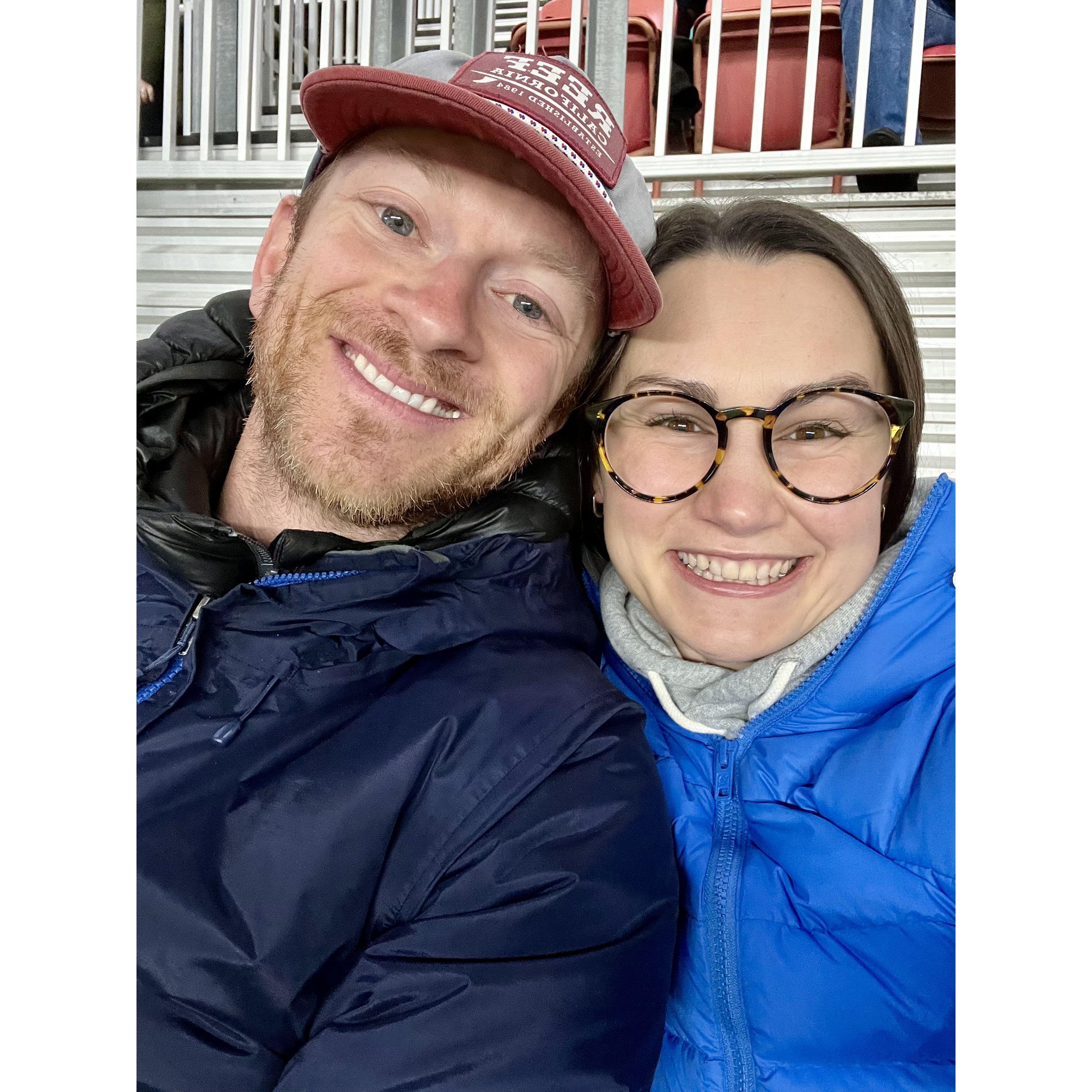 First soccer game together