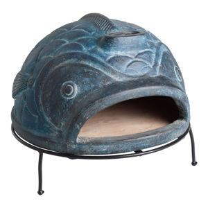 Blue Terracotta Fish Pizza Oven - World Market