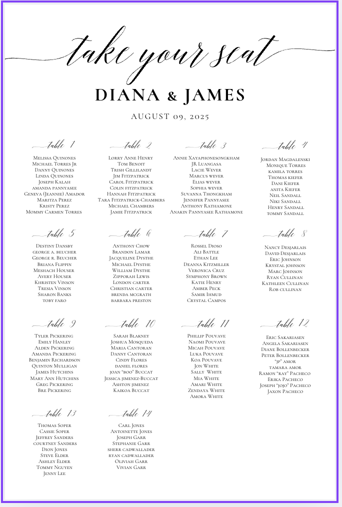 The Wedding Website of Diana The Princess and James Fitzpatrick
