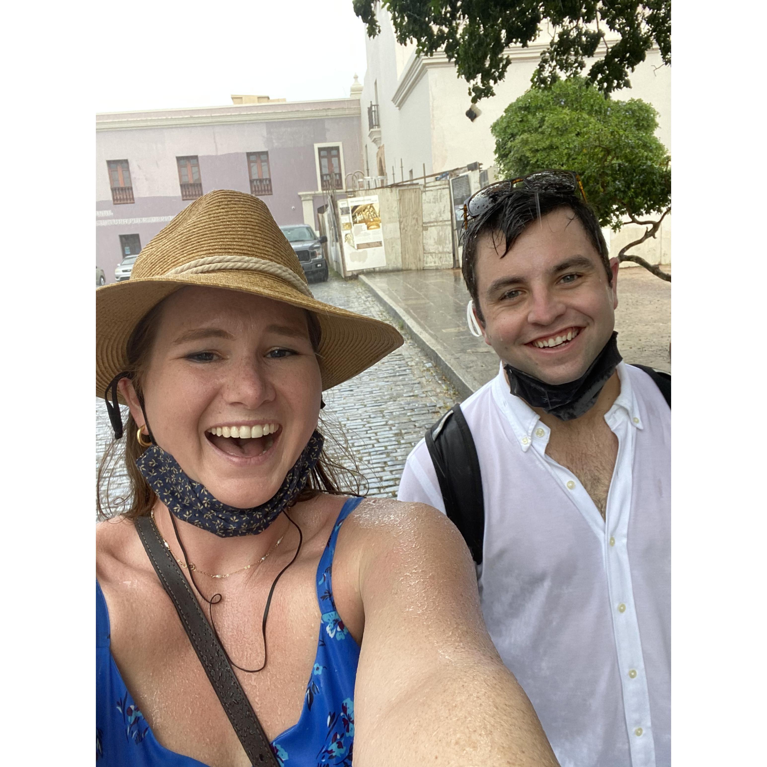 Caught in the rain in Puerto Rico - laughed and smiled through this crazy adventure!