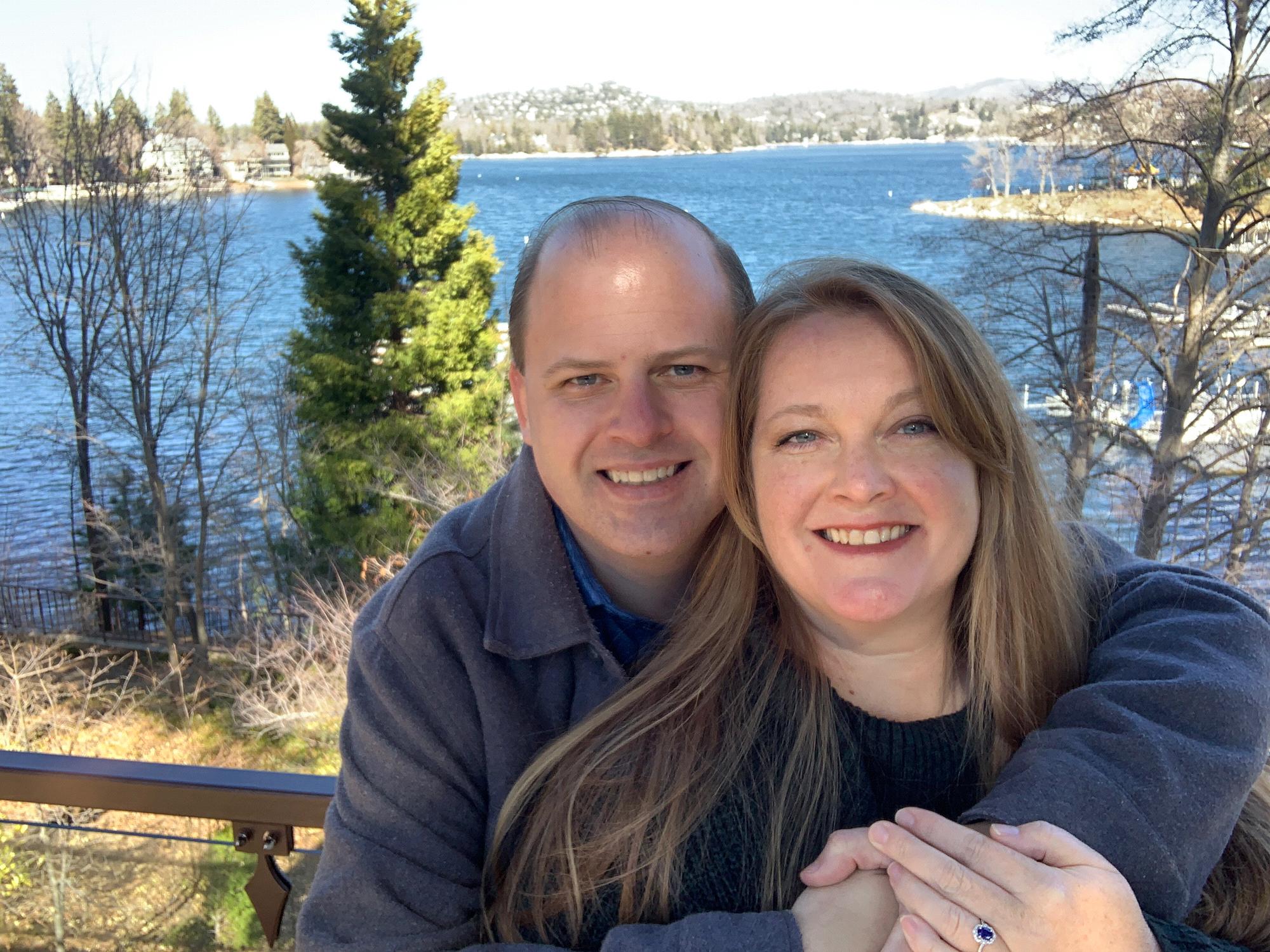 Our attempt at a selfie engagement photo shoot, while initially looking at wedding venues in Lake Arrowhead.