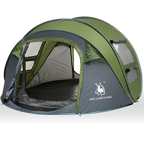 HUI LINGYANG 4 Person Easy Pop Up Tent-Automatic Setup Sun Shelter for Beach- Instant Family Tents for Camping,Hiking & Traveling