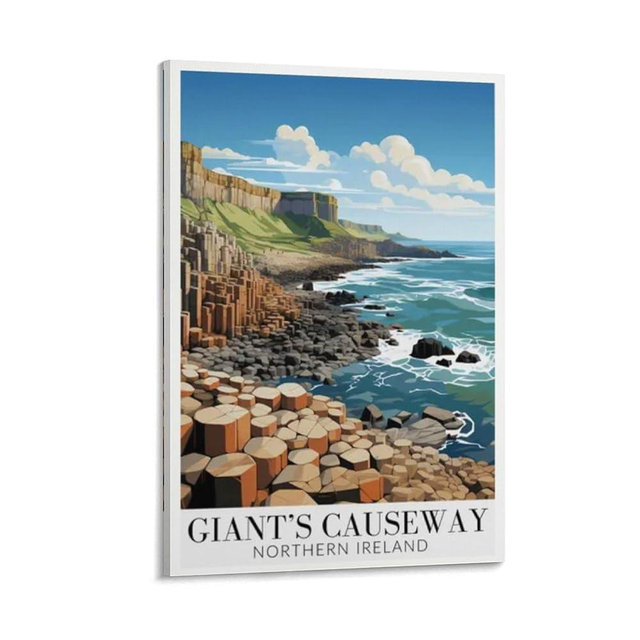 Giants Causeway Travel Poster Canvas Wall Art Framed Or Unframed Home Room Decor 16x24inch(40x60cm)