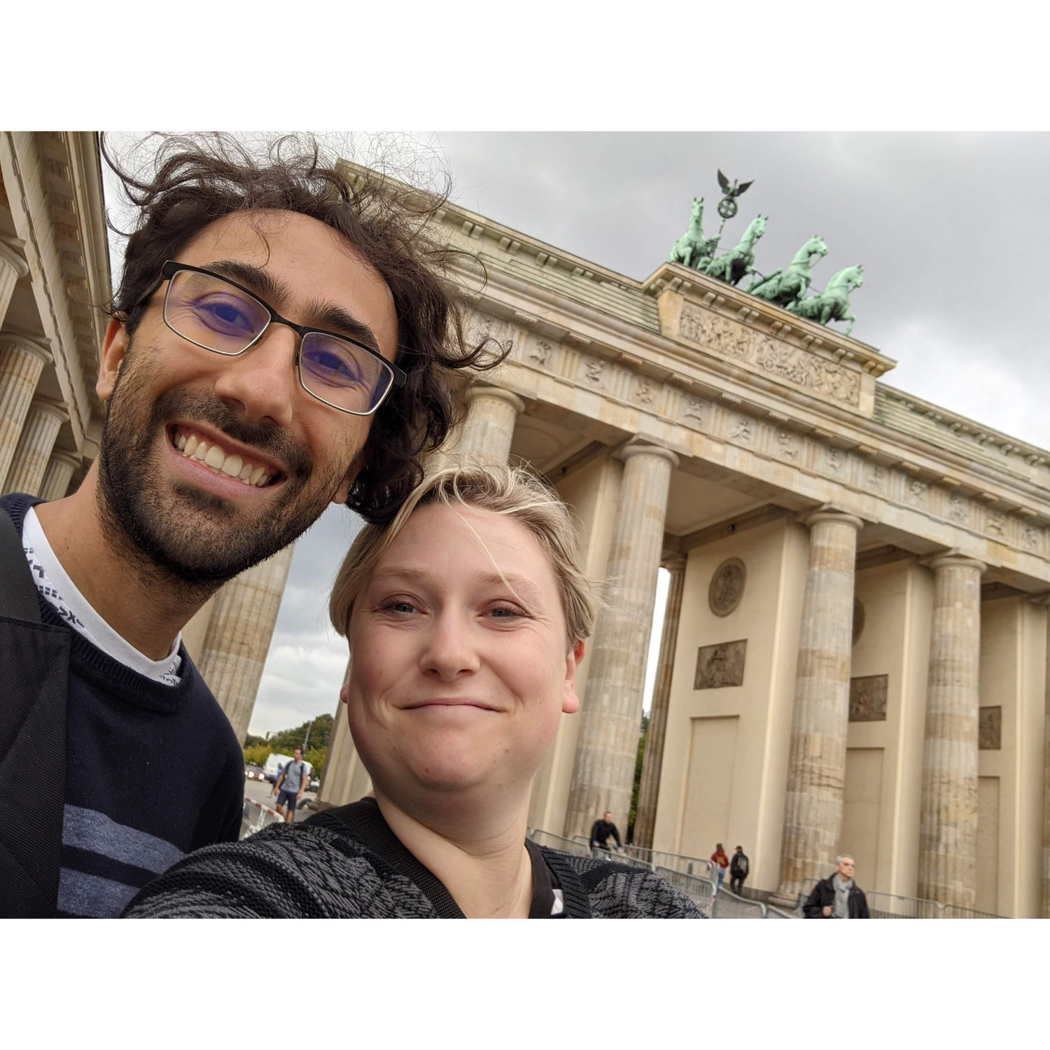 At the Brandenburg Gate in Berlin.