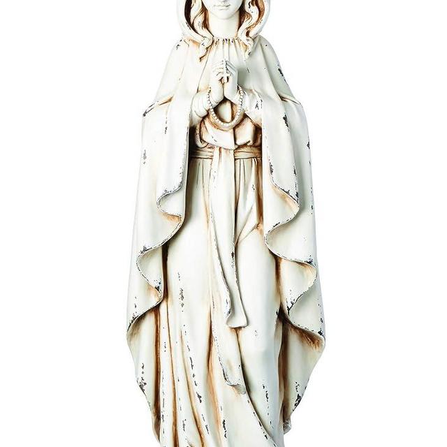 Joseph's Studio by Roman Inc., Our Lady of Lourdes, Garden Collection, Religious Statue, Holy Family, Memorial, Angel, Patron Saint, Garden Décor (9x7x23)