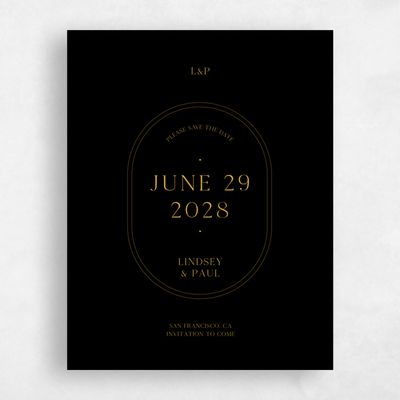 Black Wedding Save the Date - Cadiz Portrait