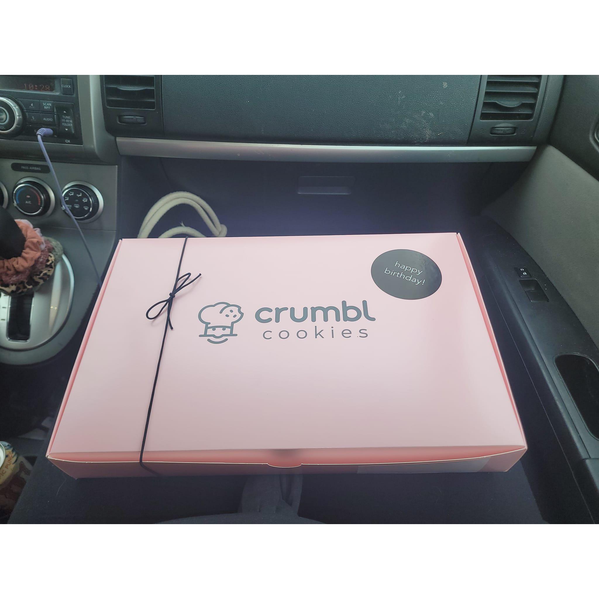My 23rd birthday, he took me to Crumbl Cookies!