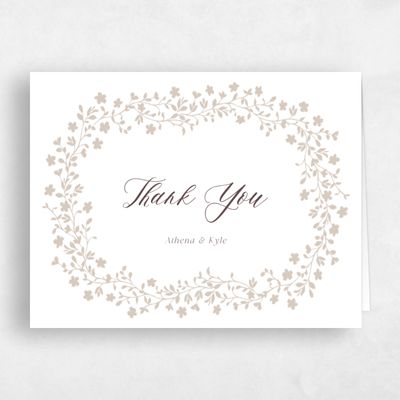 Beige Floral Wedding Thank You - Ysabeau Landscape