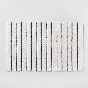 Striped Bath Rug White/Black - Opalhouse™