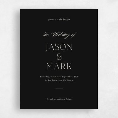 Black Wedding Save the Date - Gavin Portrait