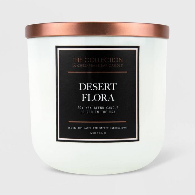12oz White Glass Jar 2-Wick Candle Desert Flora - The Urban Collection by Chesapeake Bay Candle