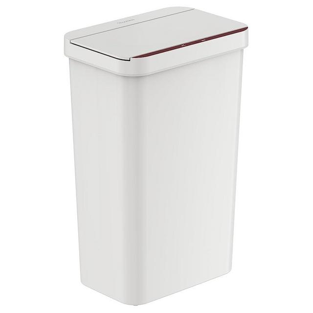 iTouchless Prime 13.2 Gallon Plastic Sensor Trash Can, Durable Dent-Proof Construction, Slim and Space-Saving Automatic Bin Great for Kitchen, Home, Office, Business, Garage, White Color