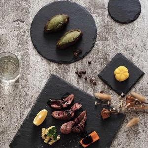 Japanese-Korean Style Slate Plate - Rectangular rock plate 25cm * 12cm