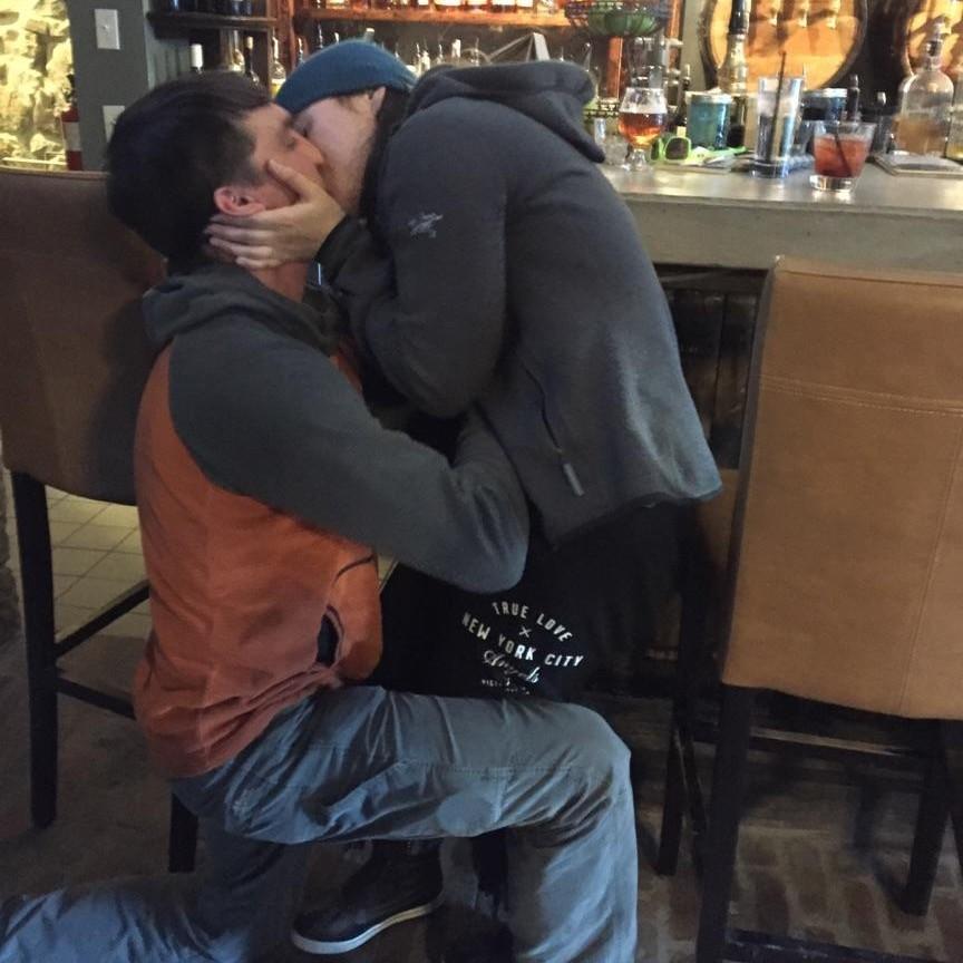 A complete stranger snapped this picture right after Andy proposed!