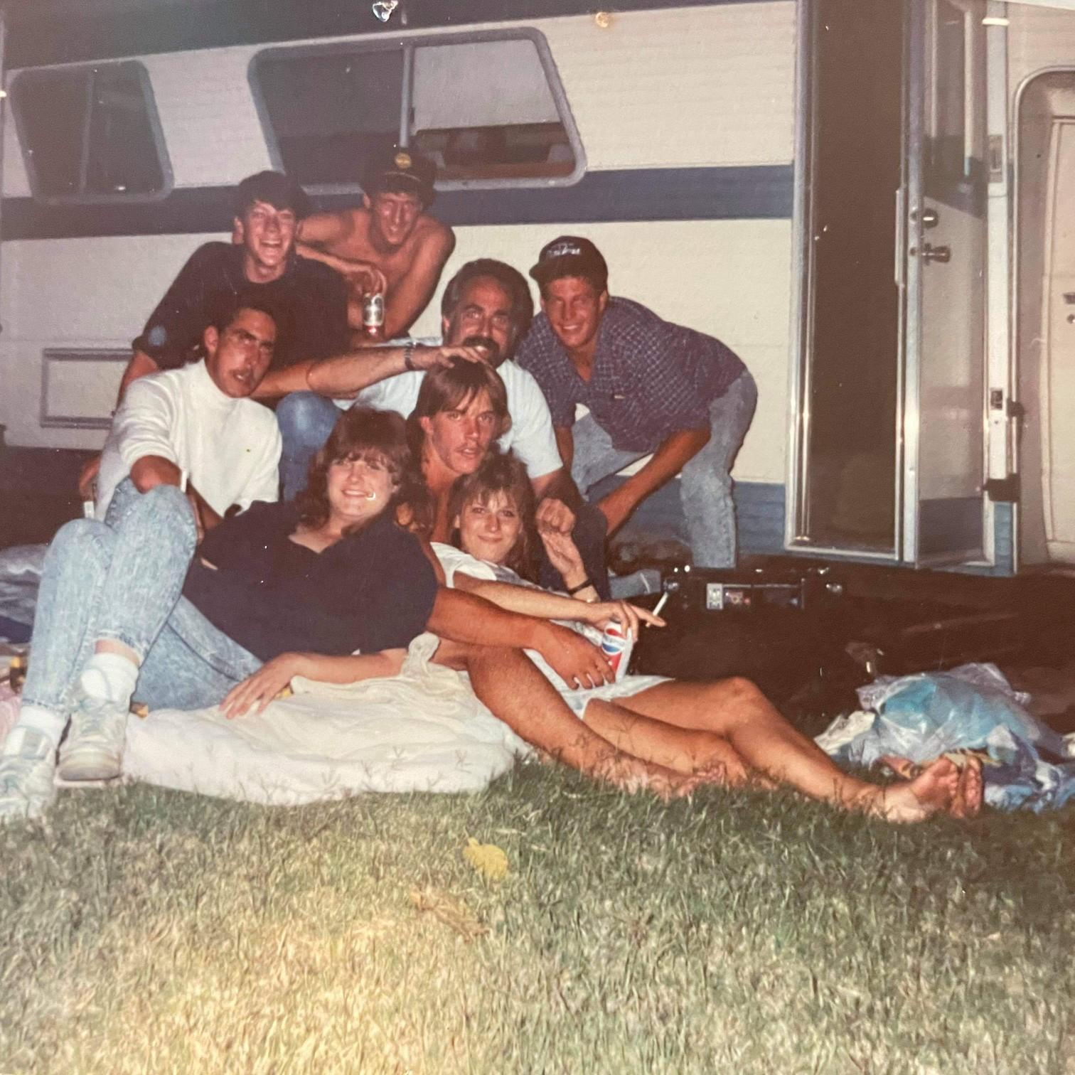 Neil with family and friends getting ready to head to Mexico! 1989