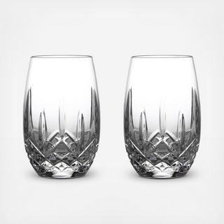 Lismore Nouveau Stemless White Wine Glass, Set of 2